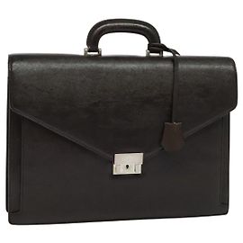 Borsa da lavoro in pelle marrone BURBERRY Auth bs25430