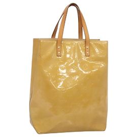 LOUIS VUITTON Monogram Vernis Reade MM Handtasche Beige M91141 LV Auth 123966