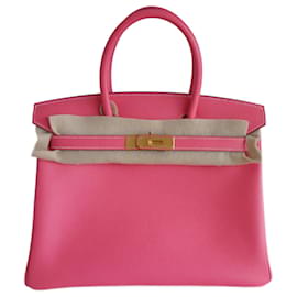 Hermes Birkin 30 Tasche rosa Azalee / Taupe - Hermès