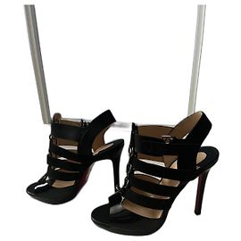Sandali Christian Louboutin in pelle nera
