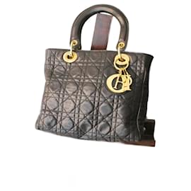 Borsa Lady Dior Dior in pelle marrone media