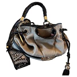 Borsa a mano Lancel Brigitte Bardot Grigio Scuro in Tessuto