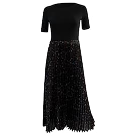 Vestido Midi Riplita Maje en Poliéster Negro
