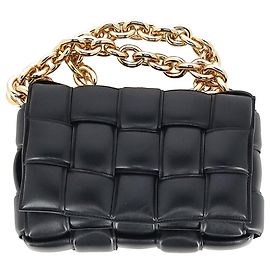 Borsa Cassette Chain Bottega Veneta in Pelle Nera