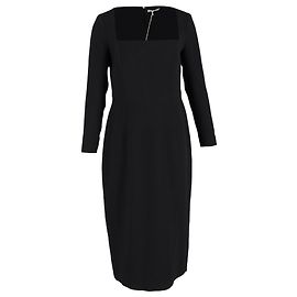 Autre Marque Emilia Wickstead Erletta Double  Crepe Midi Dress in Black Polyester