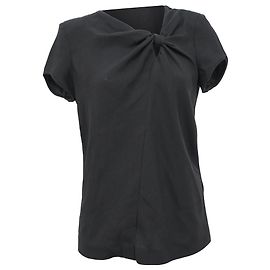 Top Maje Twist Front in Acetato Nero