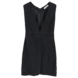 Vestido Mini V-neck Anine Bing en Seda Negra
