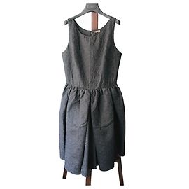 Alaïa Black Cotton Floral Embroidery Dress