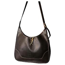 Hermès Trim Handtasche aus braunem Boxleder