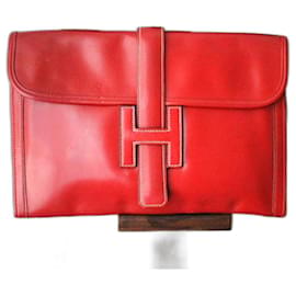 Hermès Clutch Rot Leder