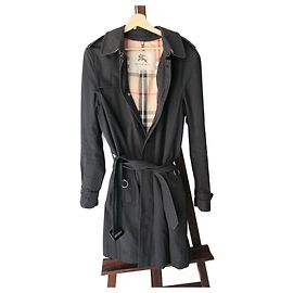 Gabardina Burberry Azul Marino de Algodón