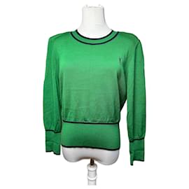 Maglione vintage a girocollo Yves Saint Laurent verde nero M