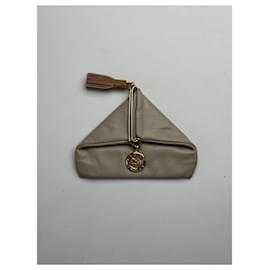 Céline Porte-cartes en cuir vintage Celine beige