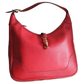Hermès Trim Handbag Red Grained Leather Gold Hardware