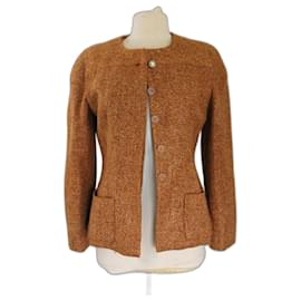 Giacca Chanel in lana e viscosa arancione