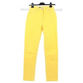 Vaqueros Balmain amarillos de algodón