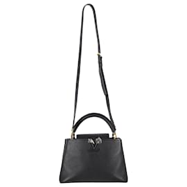 Borsa a mano Louis Vuitton Capucines BB in pelle nera