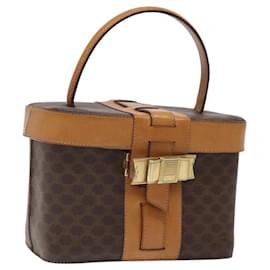 Borsa Vanity in tela Macadam CELINE in pelle PVC marrone oro Auth 123102 - Céline