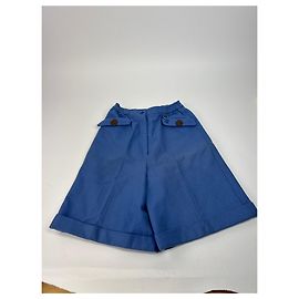 Bermuda de lã vintage Dior M Azul