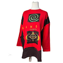 Vintage Kansai Yamamoto Pullover rot schwarz L - Autre Marque