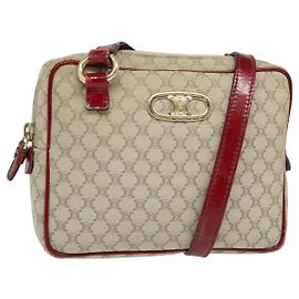 Céline Borsa a Spalla in Tela Macadam CELINE Beige Oro Auth 123145