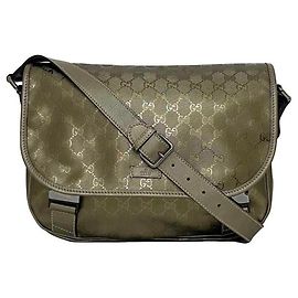 Borsa a spalla Gucci verde e khaki
