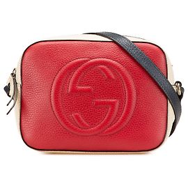 Gucci Rotes Kleines Tricolor Leder Soho Disco Umhängetasche