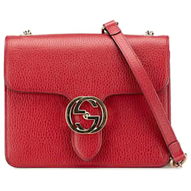 Gucci Rosso Piccolo Dollaro Pelle di Vitello Interlocking G Crossbody