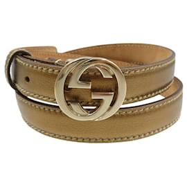 Gucci GG 159614 Ledergürtel in Gold