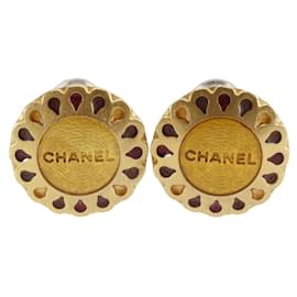 Orecchini a clip con motivo floreale placcati in oro Chanel