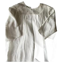 Chloé Seidenbluse, Transparenz, plissierter Rücken, Größe 34, die auch für 36 geeignet ist, CHLOE