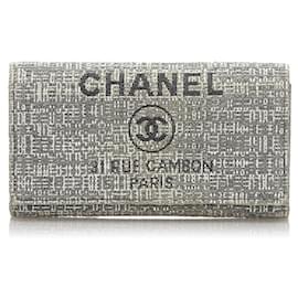Chanel velvet wallet grey tweed effect