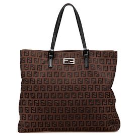 Fendi Braune Zucchino Canvas Tasche