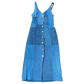 Abito Marine Serre in denim di cotone stampato Moon Blu