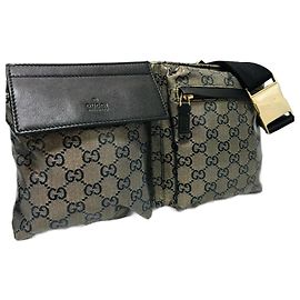 GUCCI GG Supreme Canvas Gürteltasche Schwarz mit Lederbesatz – Stil 28566