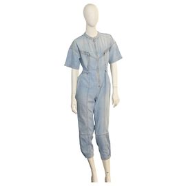 Mono Pinko de mezclilla azul con cremallera y manga corta Talla 38
