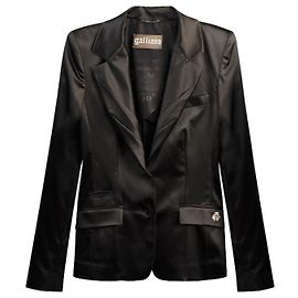 Giacca in raso nero John Galliano