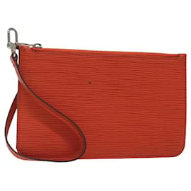 LOUIS VUITTON Epi Neverfull PM Pouch Naranja LV Auth BA1936