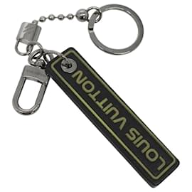 LOUIS VUITTON Portachiavi Tab Anello Chiave Pelle Nera MP2211 LV Auth bs25709