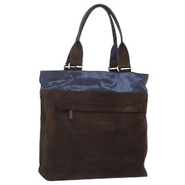 Borsa tote Salvatore Ferragamo in suede marrone argento autentica bs25783