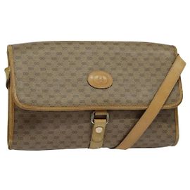 Gucci Bolso de Hombro Micro GG Supreme PVC Beige Dorado 001 115 2681 Auth sw738