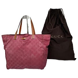 Borsa shopper vintage in tela monogramma Gucci viola