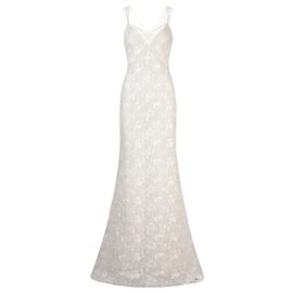 Vestido largo blanco John Galliano de tirantes cruzados