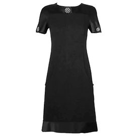 Chanel Schwarzes Kleid mit Gripoix-Knöpfen