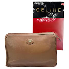 Céline Clutch in pelle vintage Celine Paris marrone