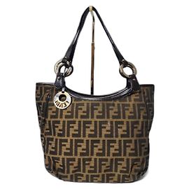 FENDI Zucca Piccola Borsa da Shopping Chef Tobacco Moro Marrone