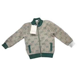 Gucci Baby Jacke Beige Grün Baumwolle Wolle