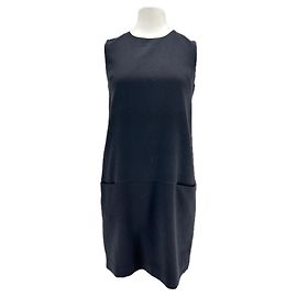 Vestido corto sin mangas de lana negra Parosh