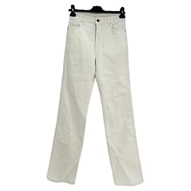 Autre Marque Pantalón vaquero recto blanco de algodón talla 26