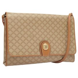 Céline Borsa a spalla in tela Macadam CELINE PVC beige oro Auth sw761